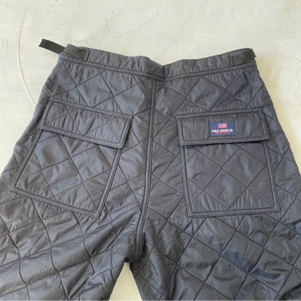 Vintage Polo Jeans Co Ralph Lauren mens quilted blue joggers pants size 29 - Picture 6 of 9